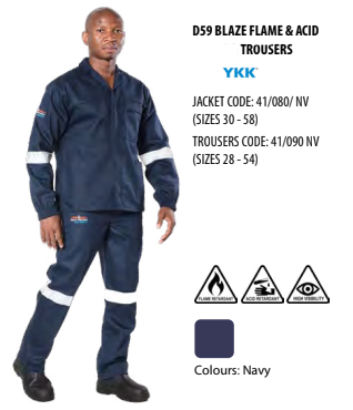 D59 Blaze Flame/Acid Navy Trouser Vulcan