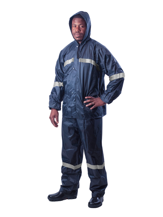 Navy Rainsuit with Reflective Tape