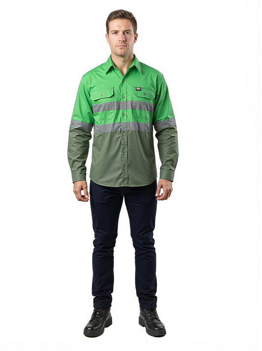 Hi Viz 100% Cotton Vented Workshirt