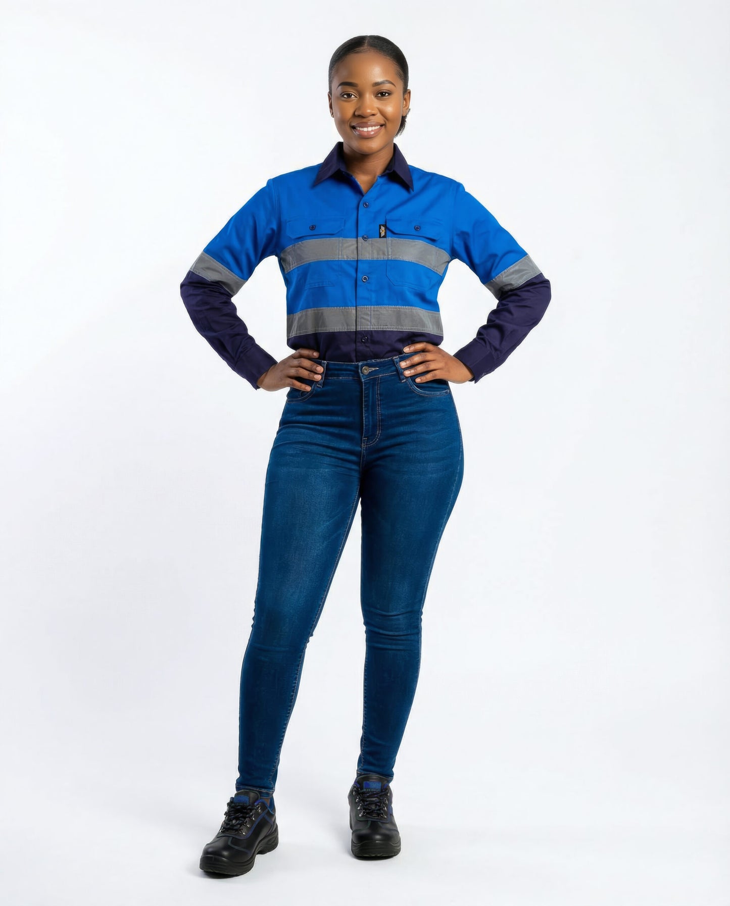 Hi Viz 100% Cotton Ladies Vented Workshirt