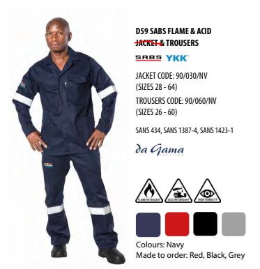 D59 SABS Flame/Acid Navy Trouser Vulcan